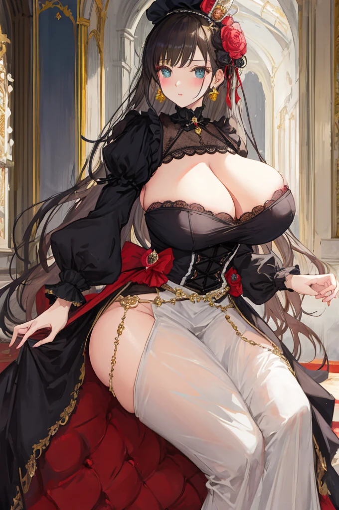 A woman with big ,Young princess,victorian style,full of,no_panties,