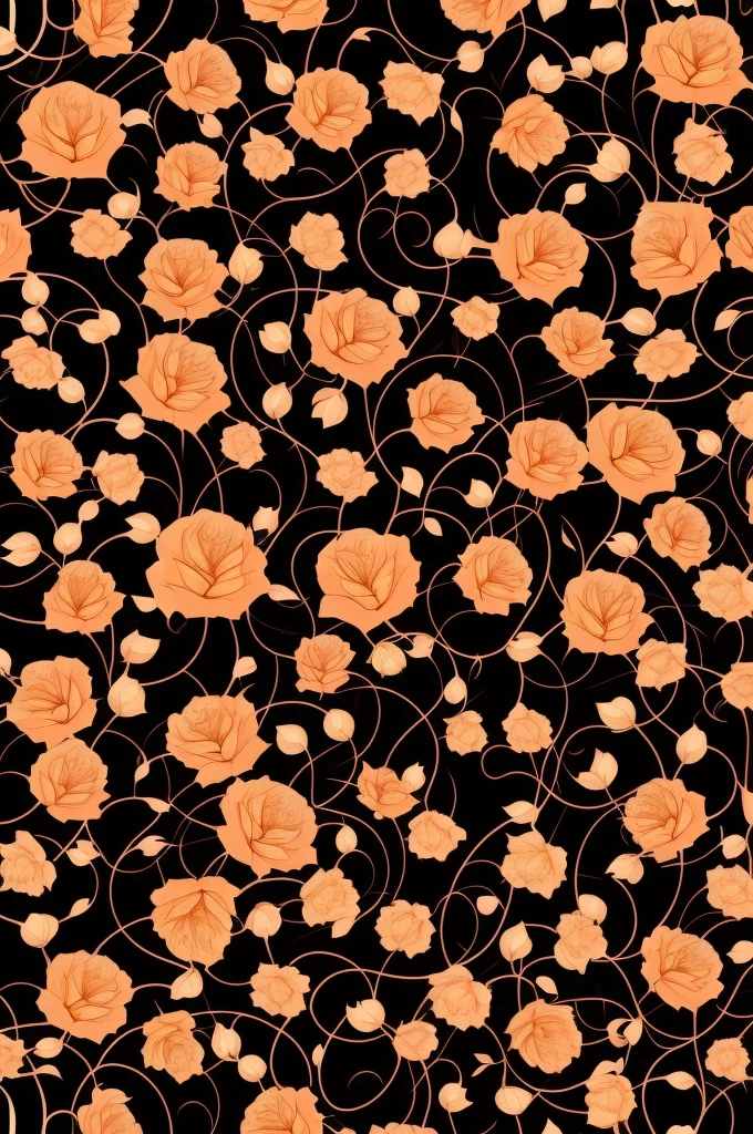 Abstract pattern, rosa dorada, Fondo negro