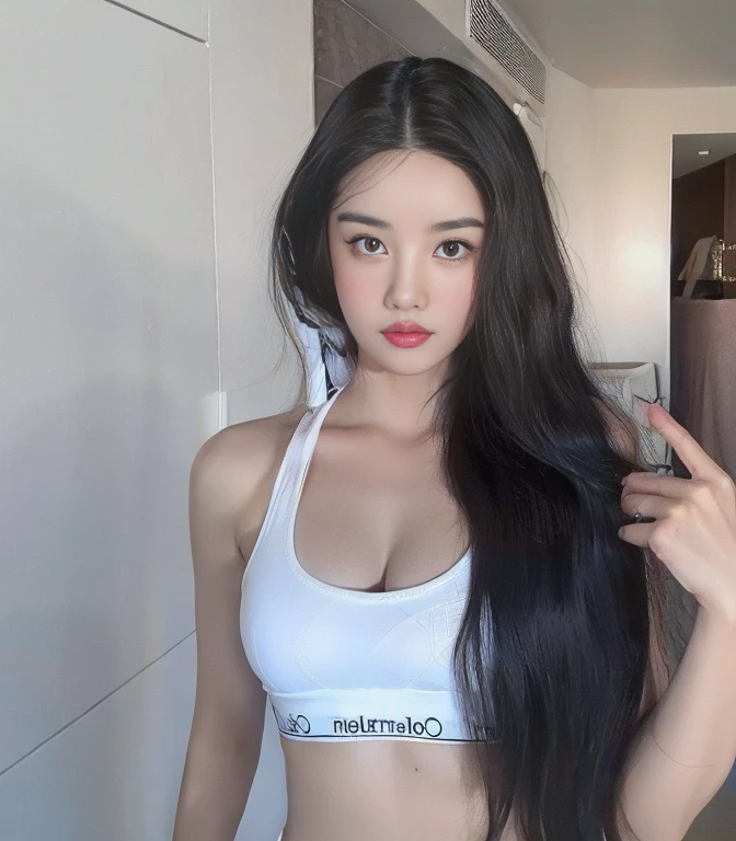 Curvy Asian woman with long black hair and white sports bra, Beautiful  Asian,  Asian with long hair, linda mulher Coreano jovem,  Asian, Mulher sul-Coreano bonita, linda mulher Asian, beautiful chinese model, com cabelos longos,  Coreano, Asian features, mulheres Asians, uma mulher Asian, 18 anos, mulher Coreano jovem bonita