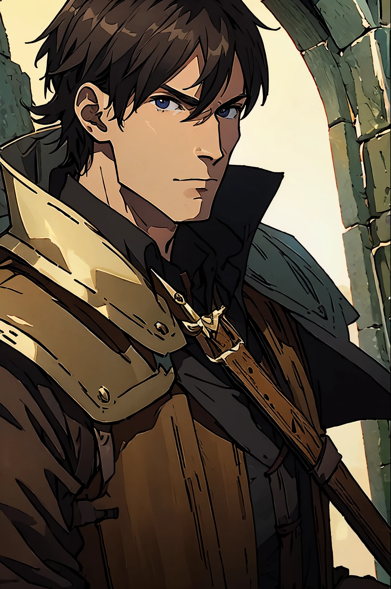1man,portrait,Medieval mercenaries、リアル