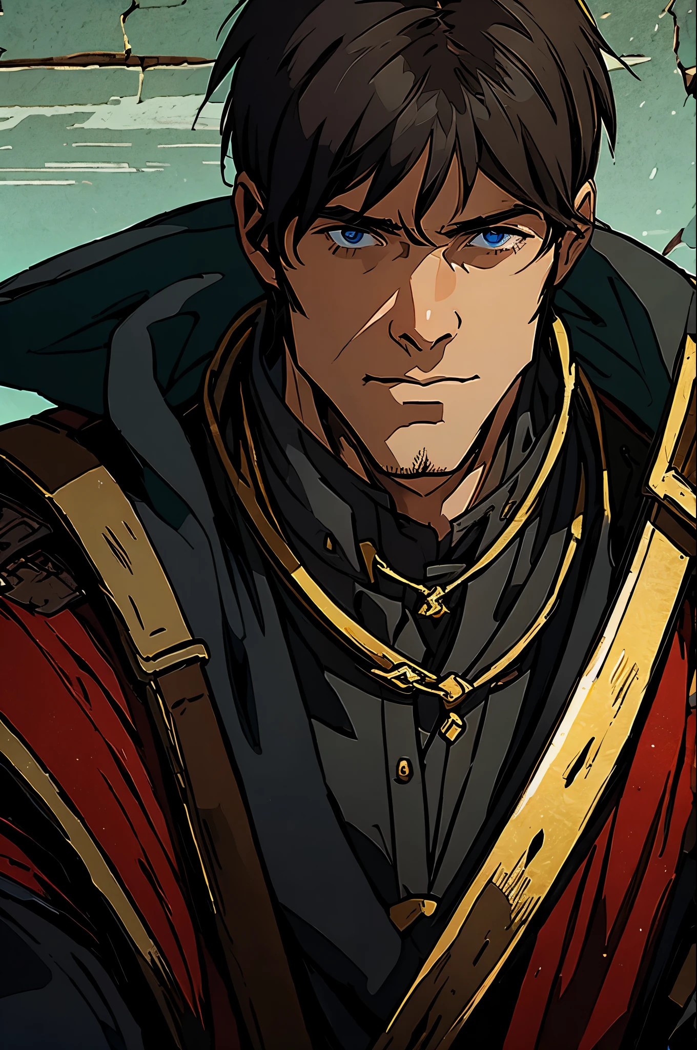 1man,portrait,Medieval mercenaries、リアル