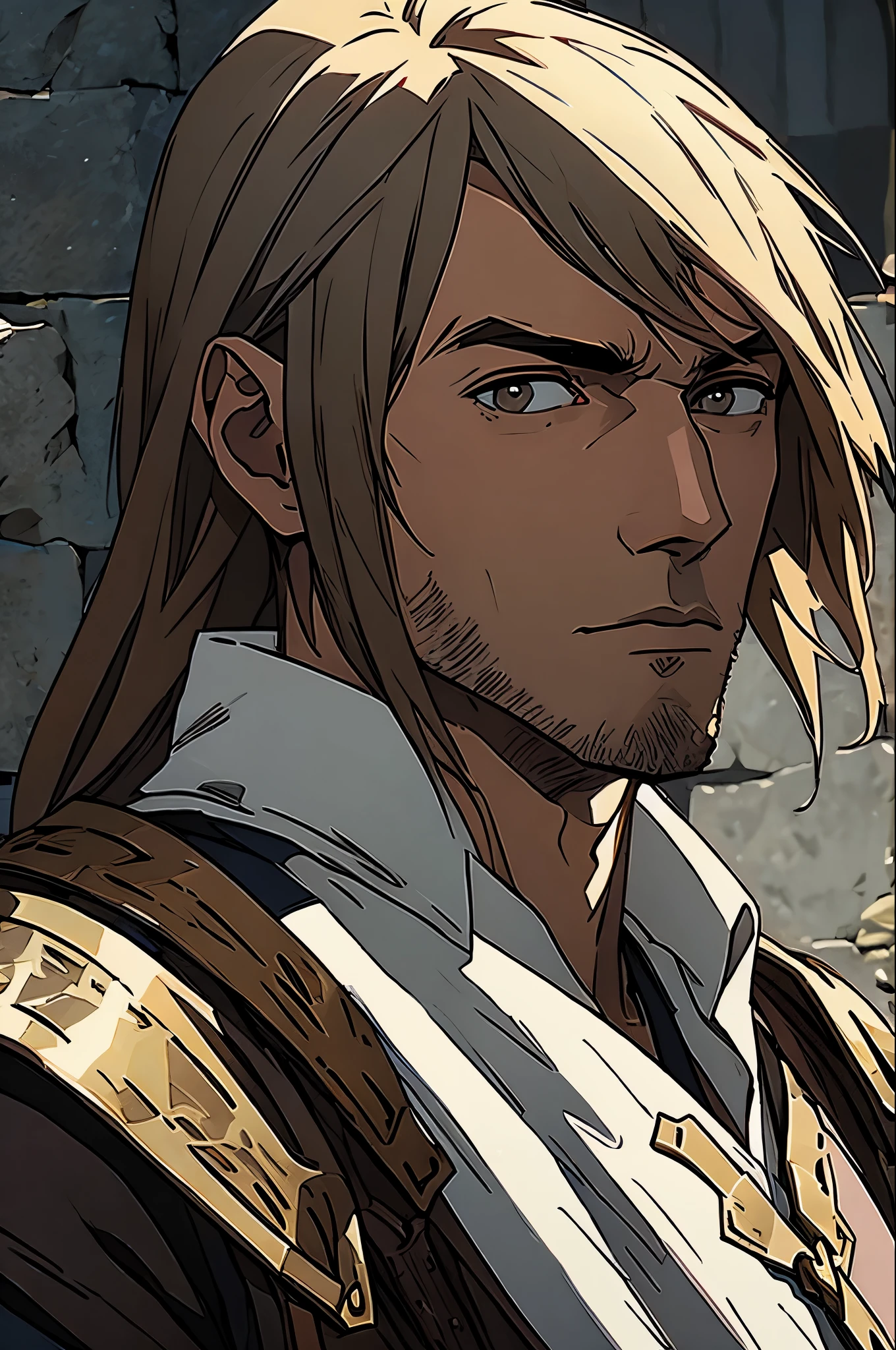1man,portrait,Medieval mercenaries、リアル