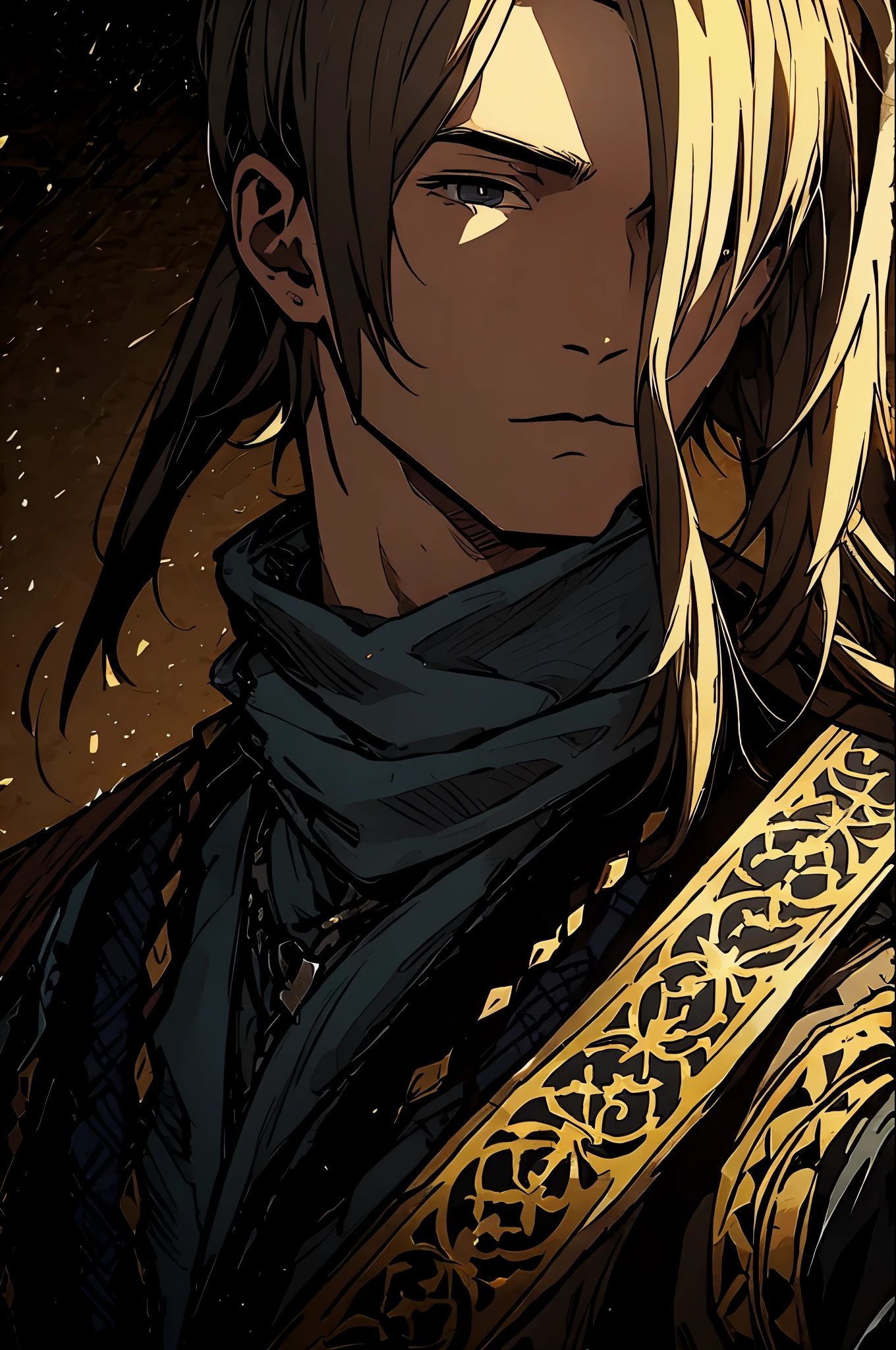 1man,portrait,Medieval mercenaries、リアル