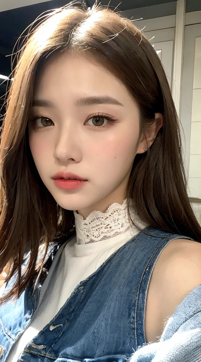 perfect figure beautiful woman：1.4，Layered Hair Style，Protruding cleavage：1.2，Transparent bandeau：1.5，Highly Detailed Face and Skin Textur，二重まぶた，Whiten the skin，long whitr hair，choker necklace