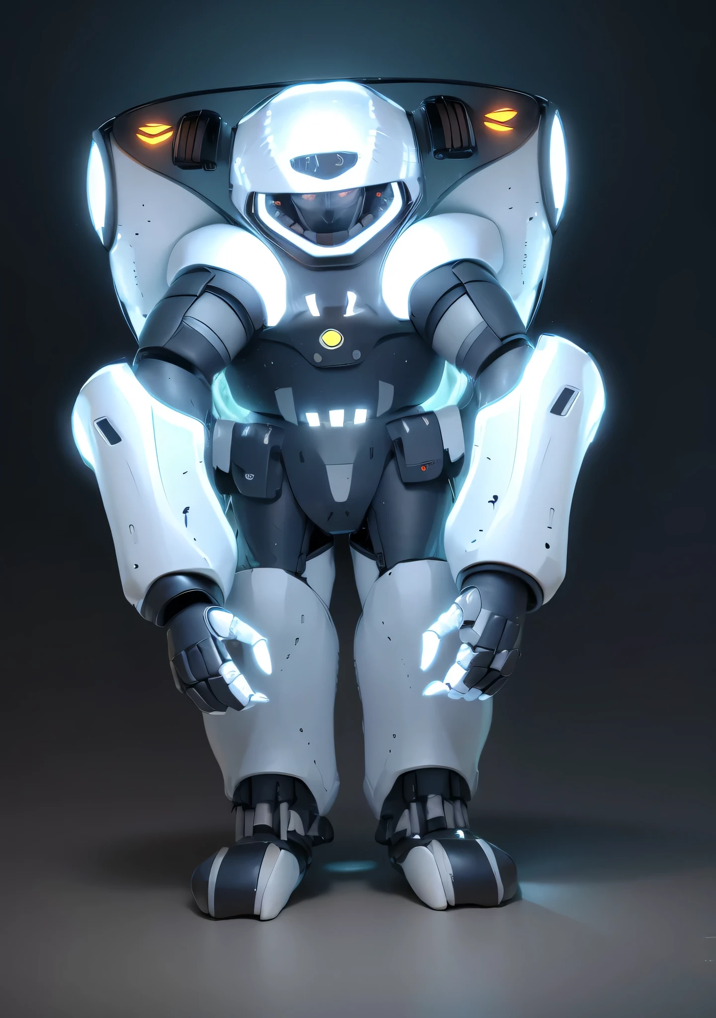  full body mecha suit, male robotic anthro orca, anthropomorphic turtle humanoid, humanoid turtle monster, full body; front view, humanoid form, detailed full body concept,  anthropomorphic robot [ thing ]，white background，yellow coating