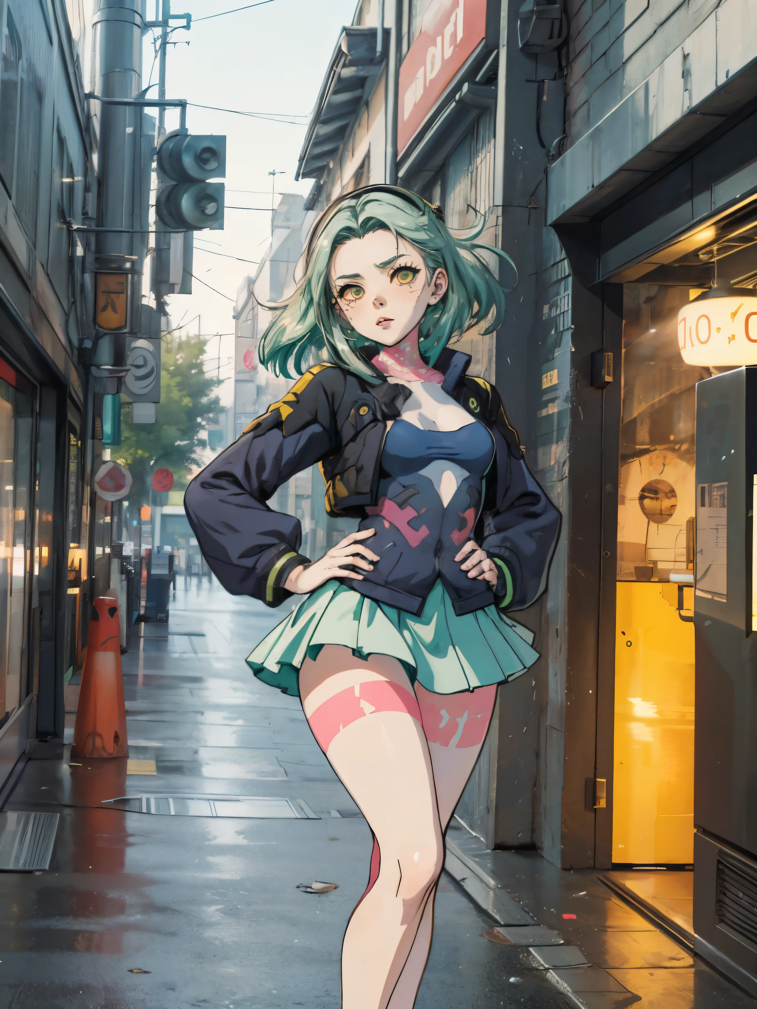 ((masterpiece)), (best quality),, official art, extremely detailed CG unity 8k wallpaper, highly detailed, shiny skin, Depth of field, vivid color,, 1girl, (curvy:1.0), (full body:0.6), girl wearing skirt or swimsuit, portrait sophie mudd, casual pose, gorgeous young model, cute young woman, a beautiful -aged girl, very pretty model, young , cute young girl, beautiful young girl, beautiful model, long light green hair, young and cute girl, girl, rebecca, cyberpunk edgerunner, rebecca from anime, anime, looking at me, random eye contact, random pose, random hand pose, random legs pose
