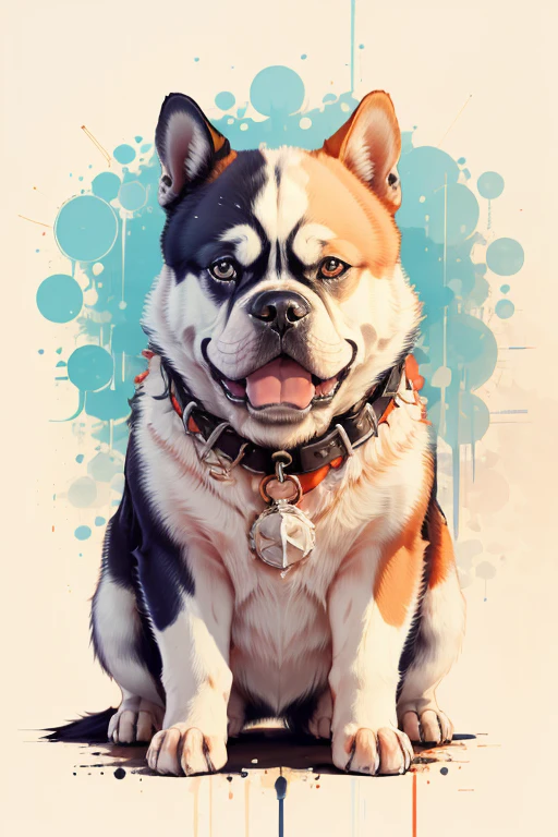 melhor qualidade, obra de arte, foto crua,ultra-detalhado:1.2), husky or German Bulldog Alone,olhando para o espectador, (arte vetorial:1.2), minimalismo, SY3
