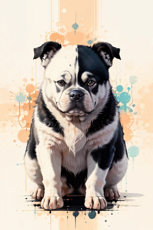 melhor qualidade, obra de arte, foto crua,ultra-detalhado:1.2), husky or German Bulldog Alone,olhando para o espectador, (arte vetorial:1.2), minimalismo, SY3