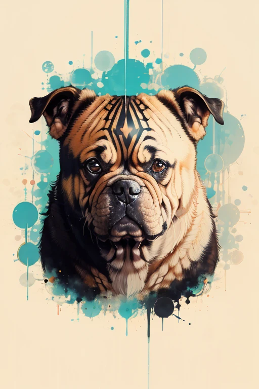 melhor qualidade, obra de arte, foto crua,ultra-detalhado:1.2), Alone German Bulldog Face,olhando para o espectador, (arte vetorial:1.2), minimalismo, SY3