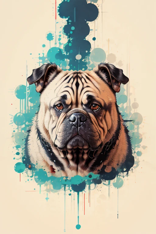 melhor qualidade, obra de arte, foto crua,ultra-detalhado:1.2), Alone German Bulldog Face,olhando para o espectador, (arte vetorial:1.2), minimalismo, SY3