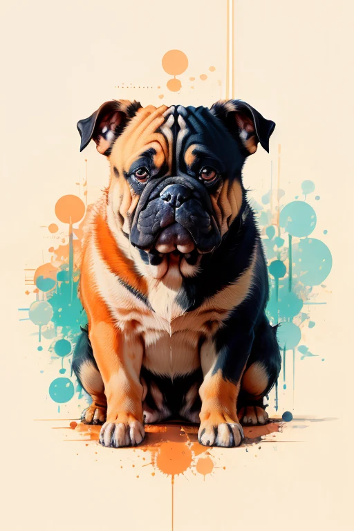 melhor qualidade, obra de arte, foto crua,ultra-detalhado:1.2), Alone German Bulldog Face,olhando para o espectador, (arte vetorial:1.2), minimalismo, SY3