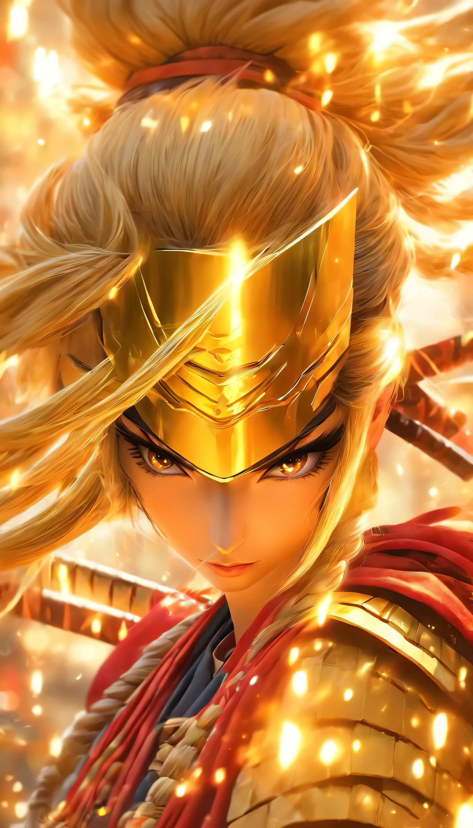 CRIAR UMA SAMURAI FEMALE SUPERHEROE FUTURISTICA CABELOS LONGOS GOLD COLOR