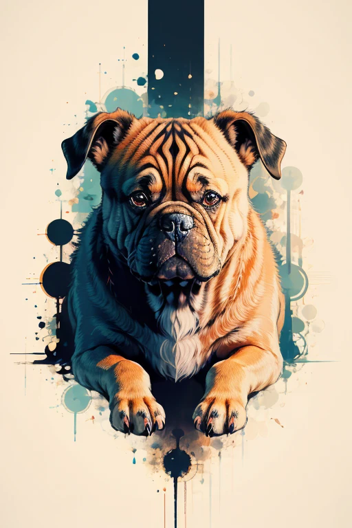 melhor qualidade, obra de arte, foto crua,ultra-detalhado:1.2), Alone German Bulldog Face,olhando para o espectador, (arte vetorial:1.2), minimalismo, SY3
