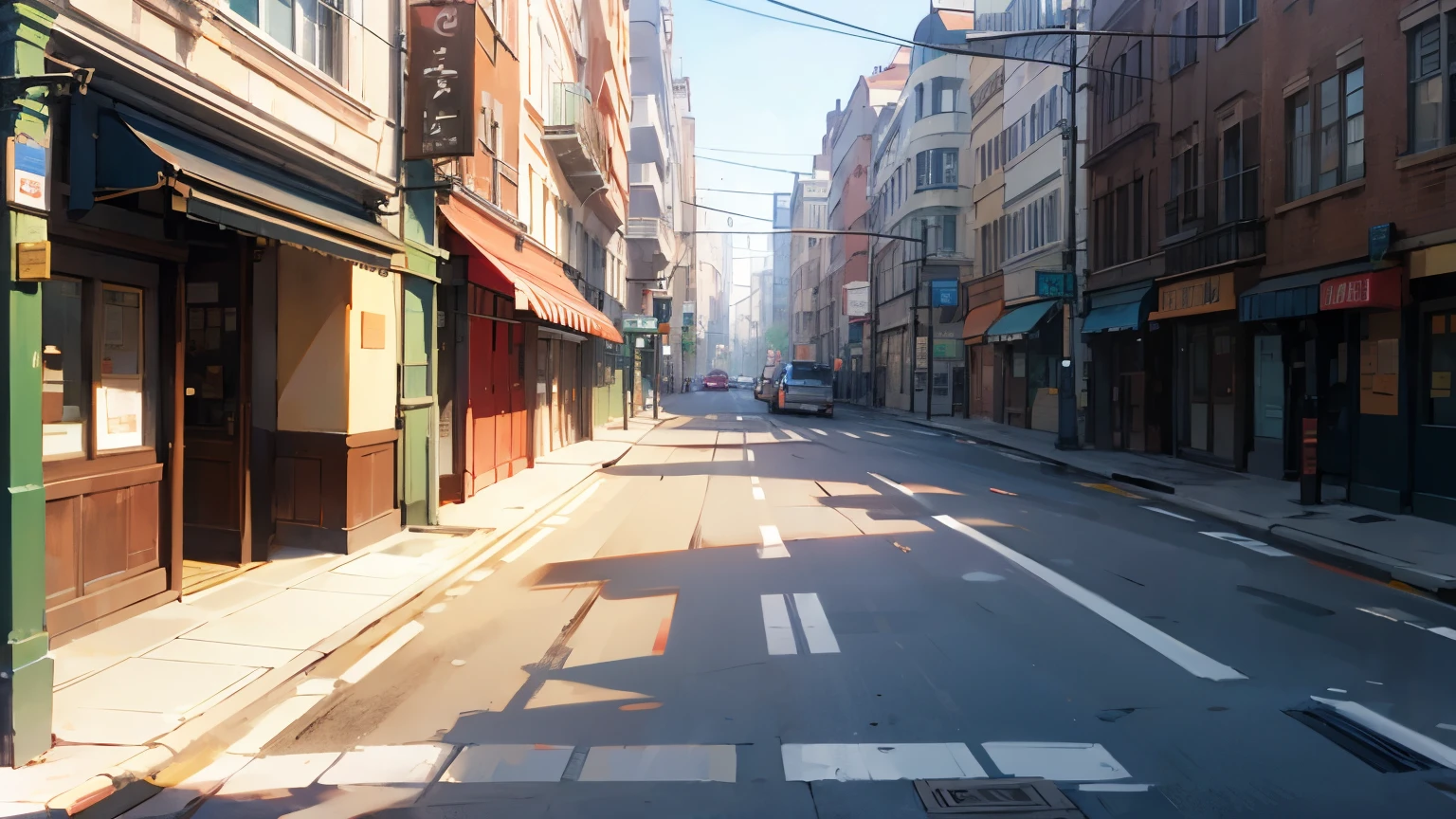 Street pavement overlooking