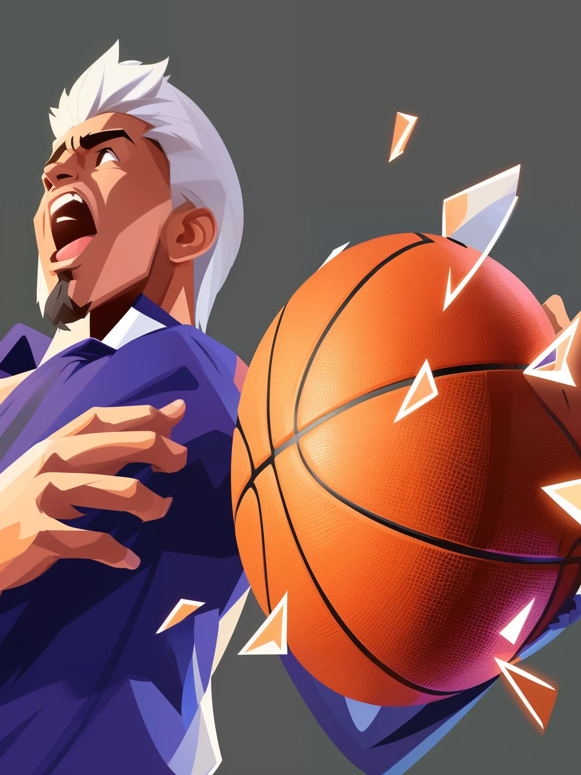there is a man holding a basketball in his hand, stylized digital illustration, stylized game art, background artwork, 2 d illustration, 2d illustration, game illustration, dribble popular, basketball, epic game portrait, high detail iconic character, dribble, game art, official splash art, art for the game, game icon stylized, detailed 2d illustration