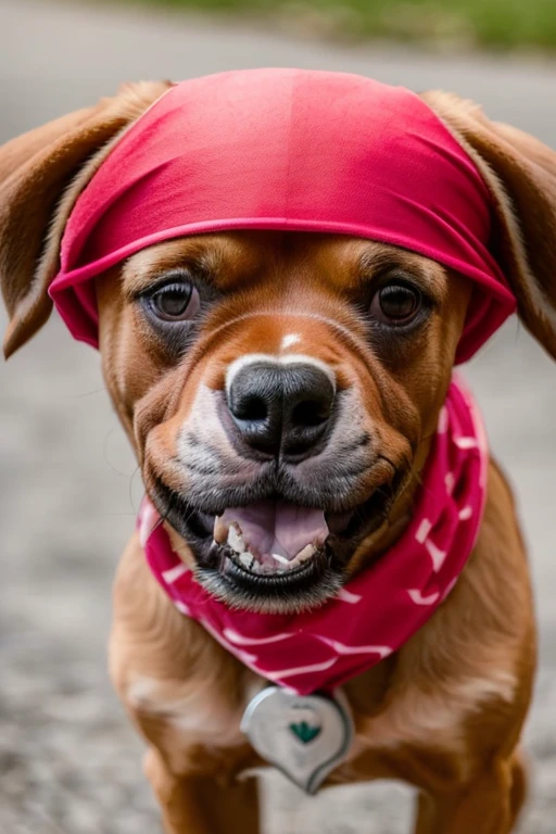 
 (((( cachorro dálmata ))) com bandana vermelha em volta do pescoço em uma grama
 florida, boca aberta com a língua para fora, 