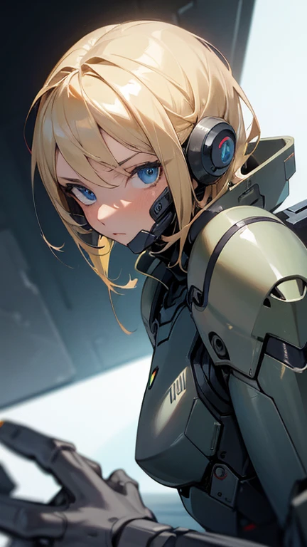 Biomechanics of aliens in stealth suits,, blonde, blue eyes, masterpiece, attractive, looking at the viewer