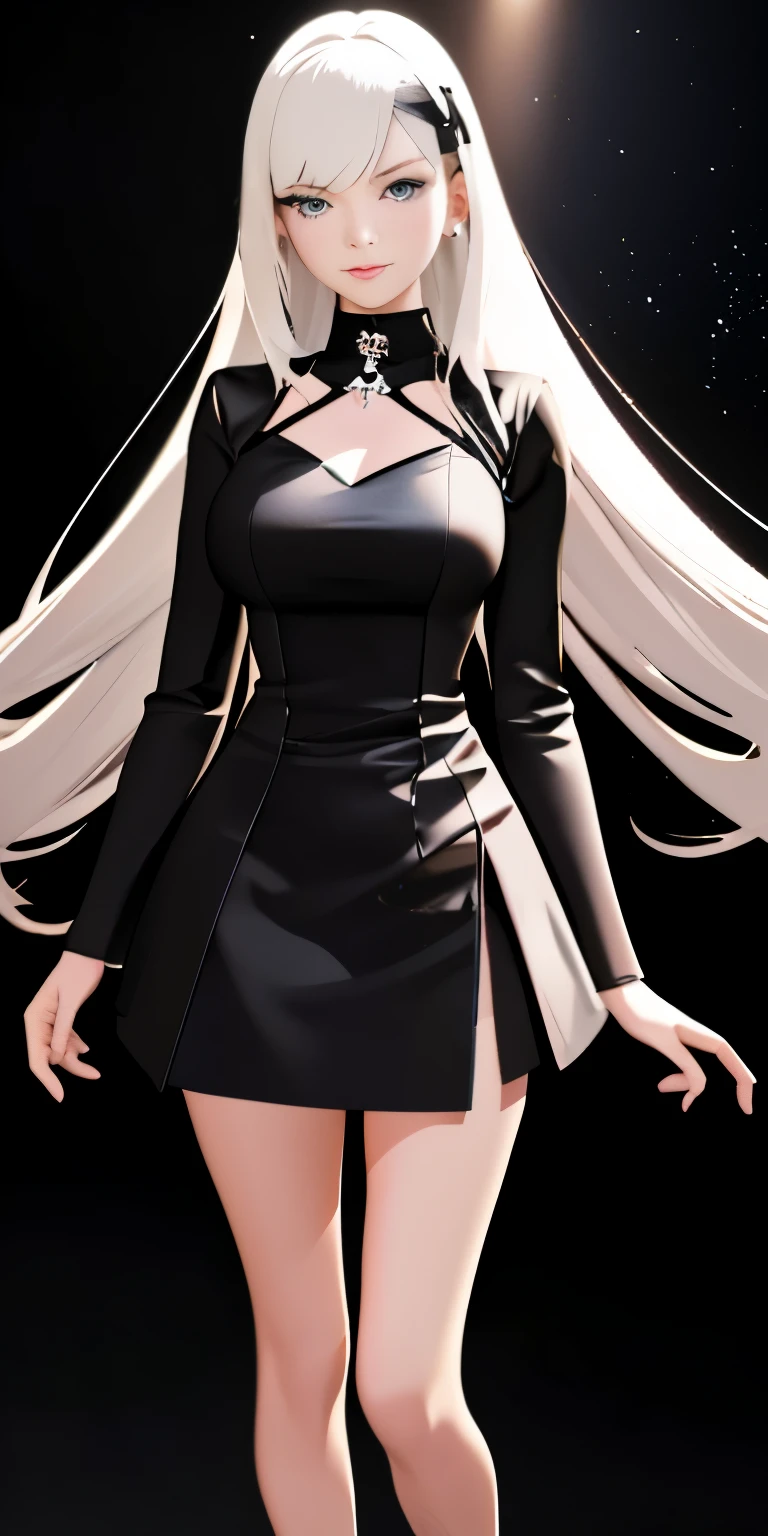 anime - style image of a woman in a black and white outfit, Photorealistic anime girl rendering, detailed digital anime art, Cute 3d anime girl rendering, Smooth anime CG art, very detailed anime, 8K high quality detailed art, Anime style 3D, Created at Anime Artist Studio, 3d rendering character art 8k, April rendering