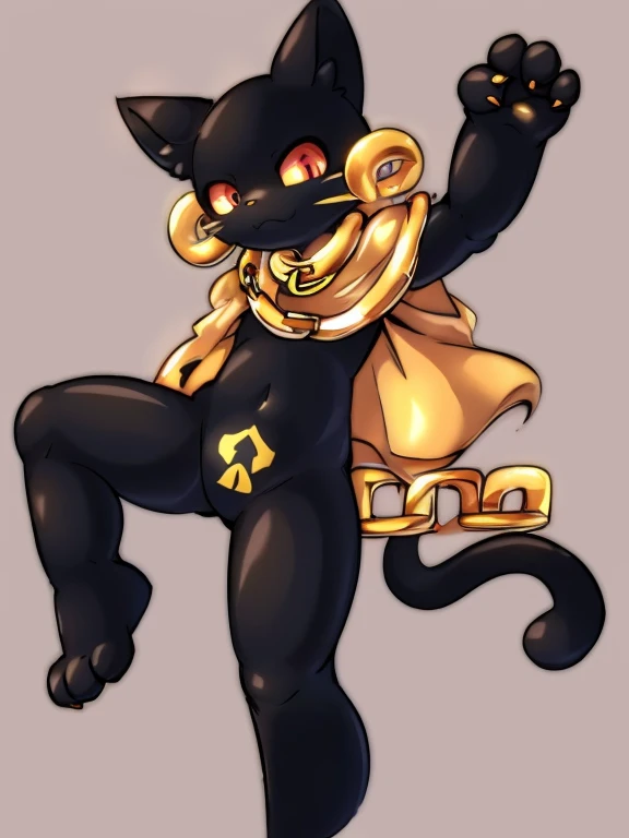 black cat，Gold chain