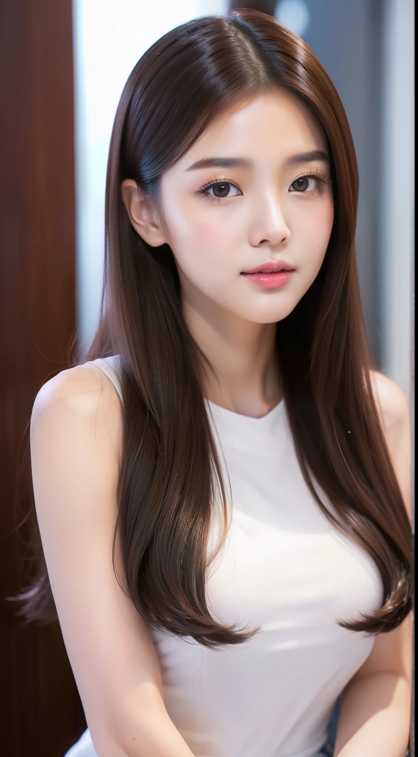 Create an image of a pretty beauty like a Korean idol