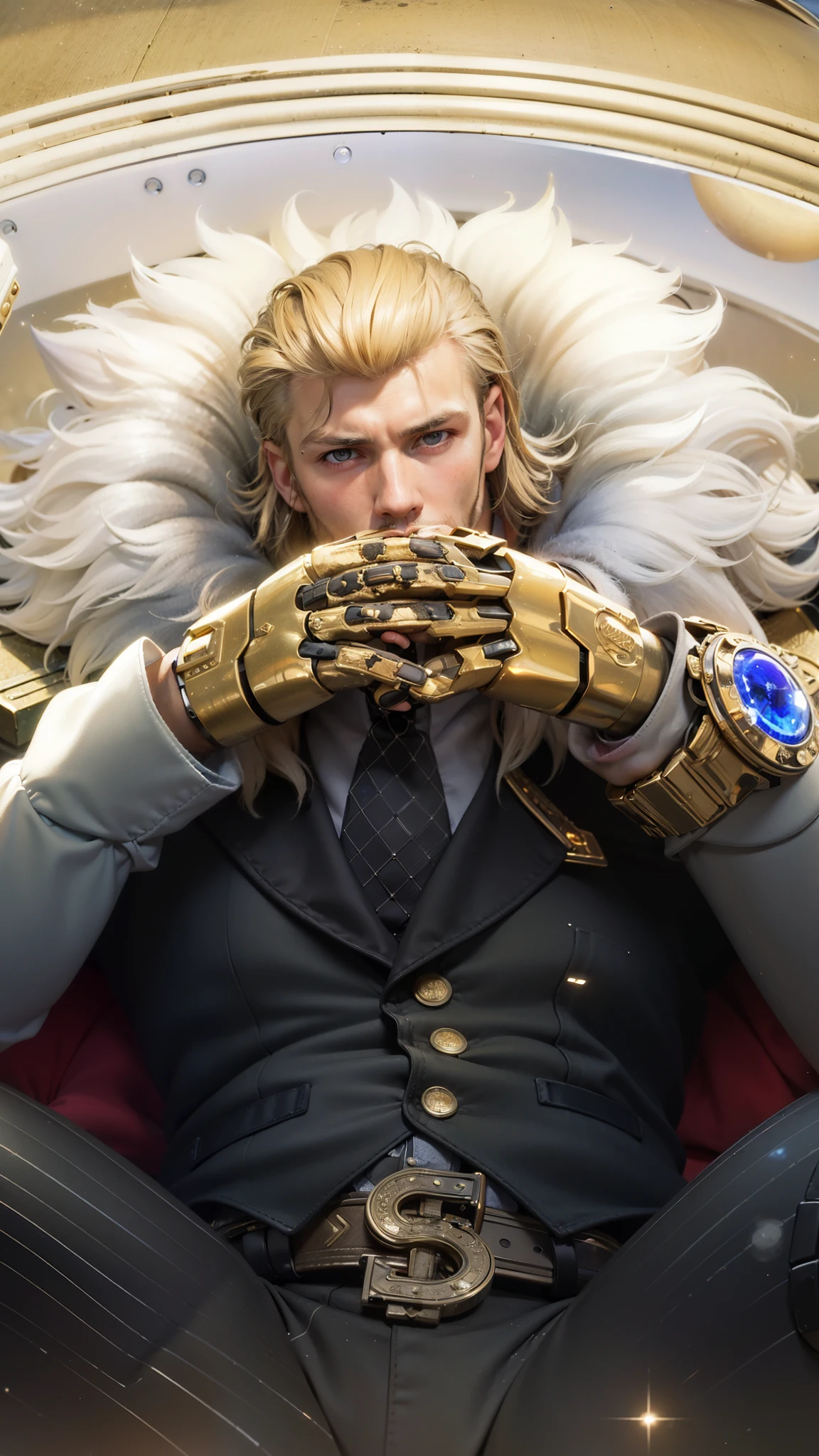 masculine male, masterpiece, ((perfect eyes)) best quality, (semirealism:1.9), beautiful lighting, (extremely detailed CG unity 4k fhd wallpaper), High Detail, Sharp focus, dramatic outdoors ,30 years old, brown short hair, black white eyes.