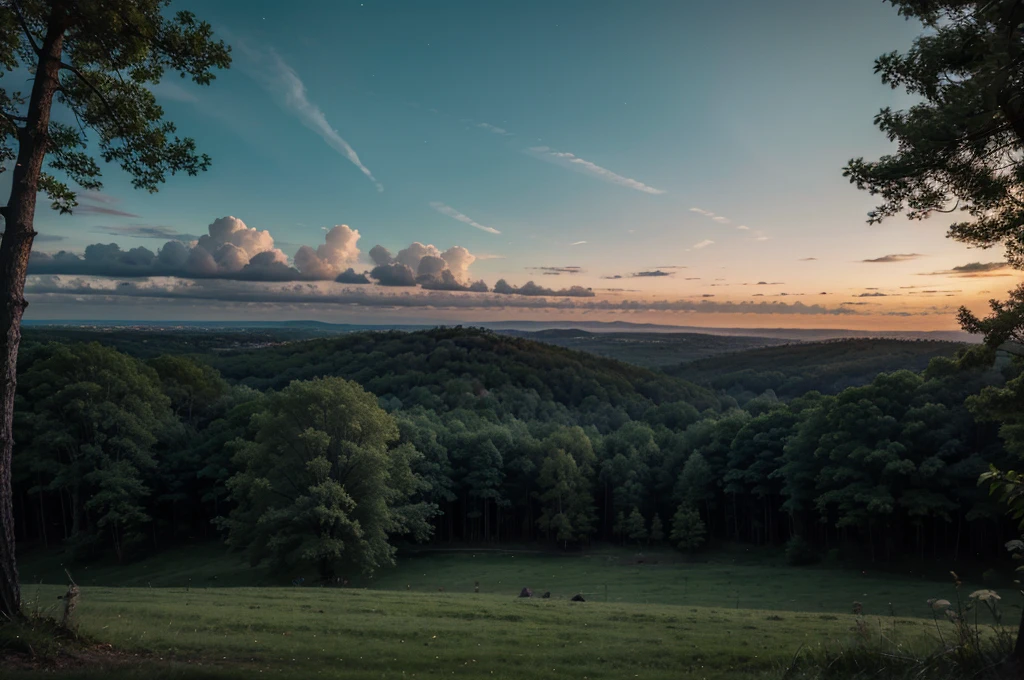 forest sky evening  view 4k 