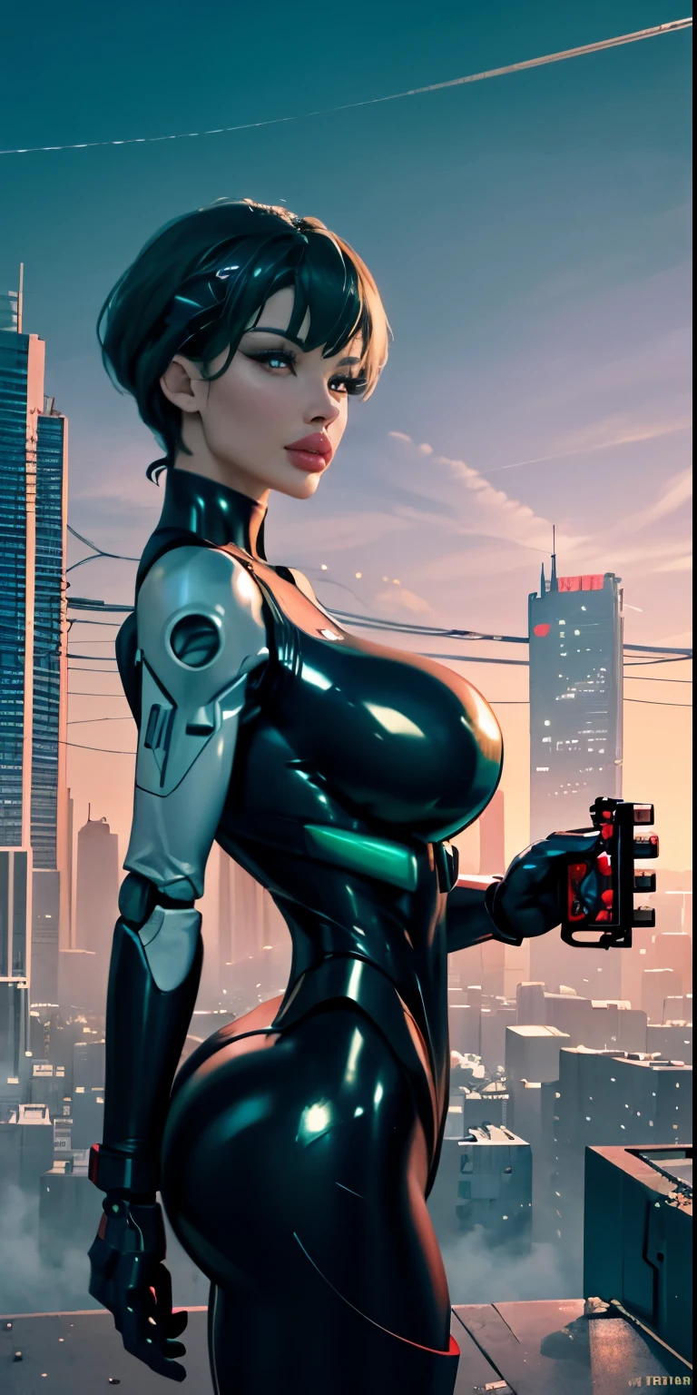 ((realistic)), RAW, 1girl, colorful, ((white matte armor, blue lights )), (masterpiece, best quality), (gigantic breasts:1.2), (uniboob:1.9) ((pressed breasts:1.7)) (detailed skin:1.3, detailed face:1.3), dslr, realistic, (((seductive pose, detailed galaxy landscape))), 9epic galaxies in the background), warm colors for picture, delicate, cinematic lighting