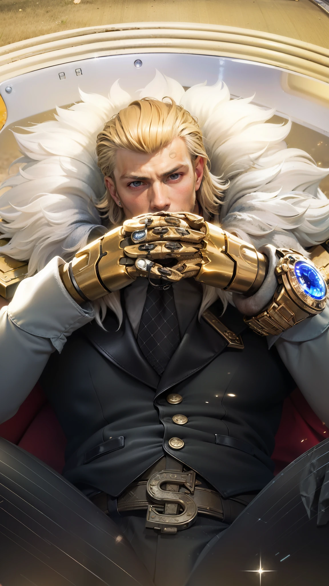masculine male, masterpiece, ((perfect eyes)) best quality, (semirealism:1.9), beautiful lighting, (extremely detailed CG unity 4k fhd wallpaper), High Detail, Sharp focus, dramatic outdoors ,30 years old, brown short hair, black white eyes.