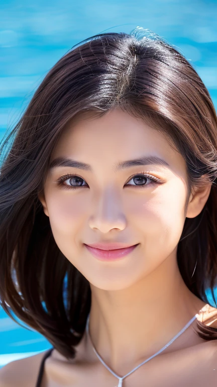 (masterpiece), (Highest quality), (Very detailed),(Disheveled Hair),(shape), (One Girl), (bikini), Are standing, Fashion Model, View your audience, (interview), (Beach),Beautiful details, Delicate and beautiful face, floating,(High chroma),(Colorful splashes),Colorful bubbles,(The Shining), Focus on the face, Hair Ring, Floating Flowers, Floating Hair, (The Shining), Best lighting, Best Shadow,