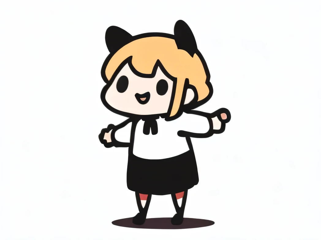 White background,full body display,A girl who likes to express
