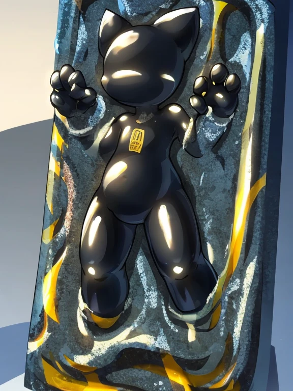 4K,8k,high resolution,masterpiece, best quality,blue eyes, hairy, alone, Wearing plain black shorts, wet fur, No eyes,short tail((black cat,Shota))in laboratory