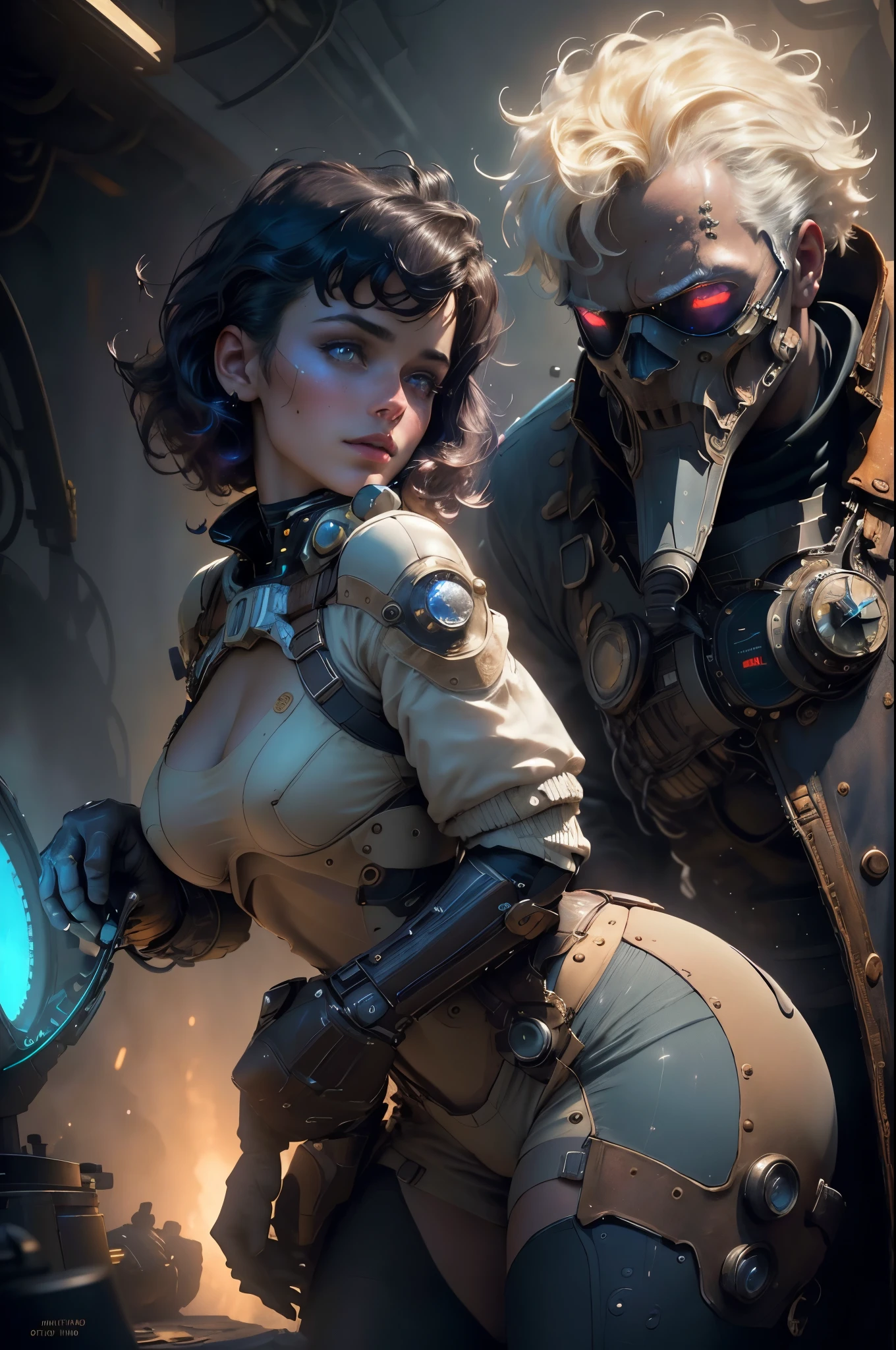 (Best quality,4K,8K,A high resolution,Masterpiece:1.2),(Realistic,Photorealistic,photo-realistic:1.37),Stefania Ferrario as a Astronaut, Short blonde hair, Steam punk, film-noir, Otherworldly, Vivid colors, Dreamlike, Sci-fi, subtly lit,Atmospheric,view of the cosmos,Steam-powered machinery,Ethereal,hauntingly beautiful,Moody shadows,Retro-futuristic technology,Starlight fog,exploration,Adventure,Mystery,Galactic environment,exalted,Isolated heroine,Interstellar Travel,dramatic contrast,distant planets,Majestic face,Sci-fi fashion,Smoke and fog effects,contrasting textures,Timeless beauty