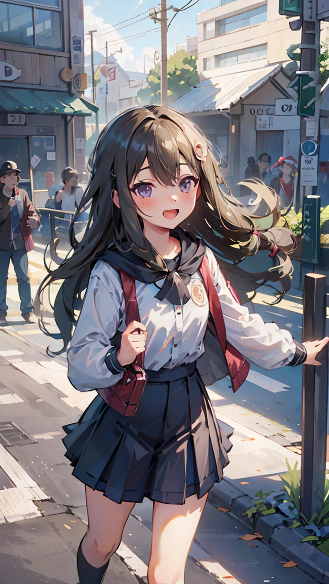 (masterpiece), best quality, ultra detailed, absurdres, HDR, Absurdly beautiful image quality、highest quality, beautiful detailed hair detailed face, ultra high resolution, sharp focus、Laughter、girl