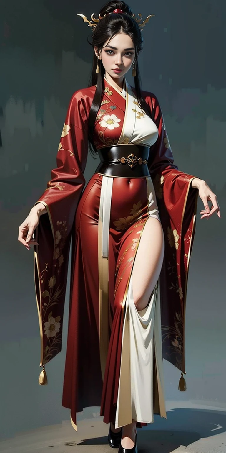 best quality, masterpiece,highly detailed,anime,1girl,hanfu,songstyle,song hanfu,song style outfits,perfect face,walking,simple background,
