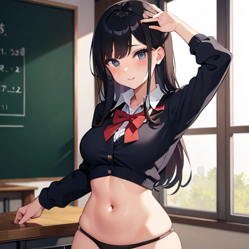 high detal，high high quality，tmasterpiece，（Large breasts）），Impatient pet pose，School Classroom，legs are open