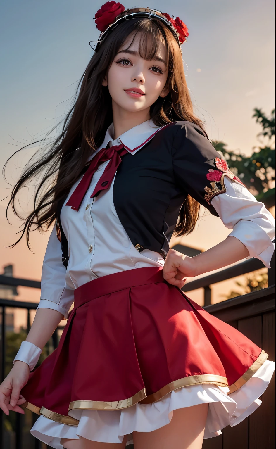 Arad woman posing for photo in short skirt and white shirt, Surrealism female students, Surrealism female students, Realistic schoolgirl, photorealistic anime girl rendering, thighhighs and skirt, 3 d anime realistic, small curvaceous loli, wearing skirt and high socks, Photorealistic anime, cute female student, Realistic anime 3 D style, female student