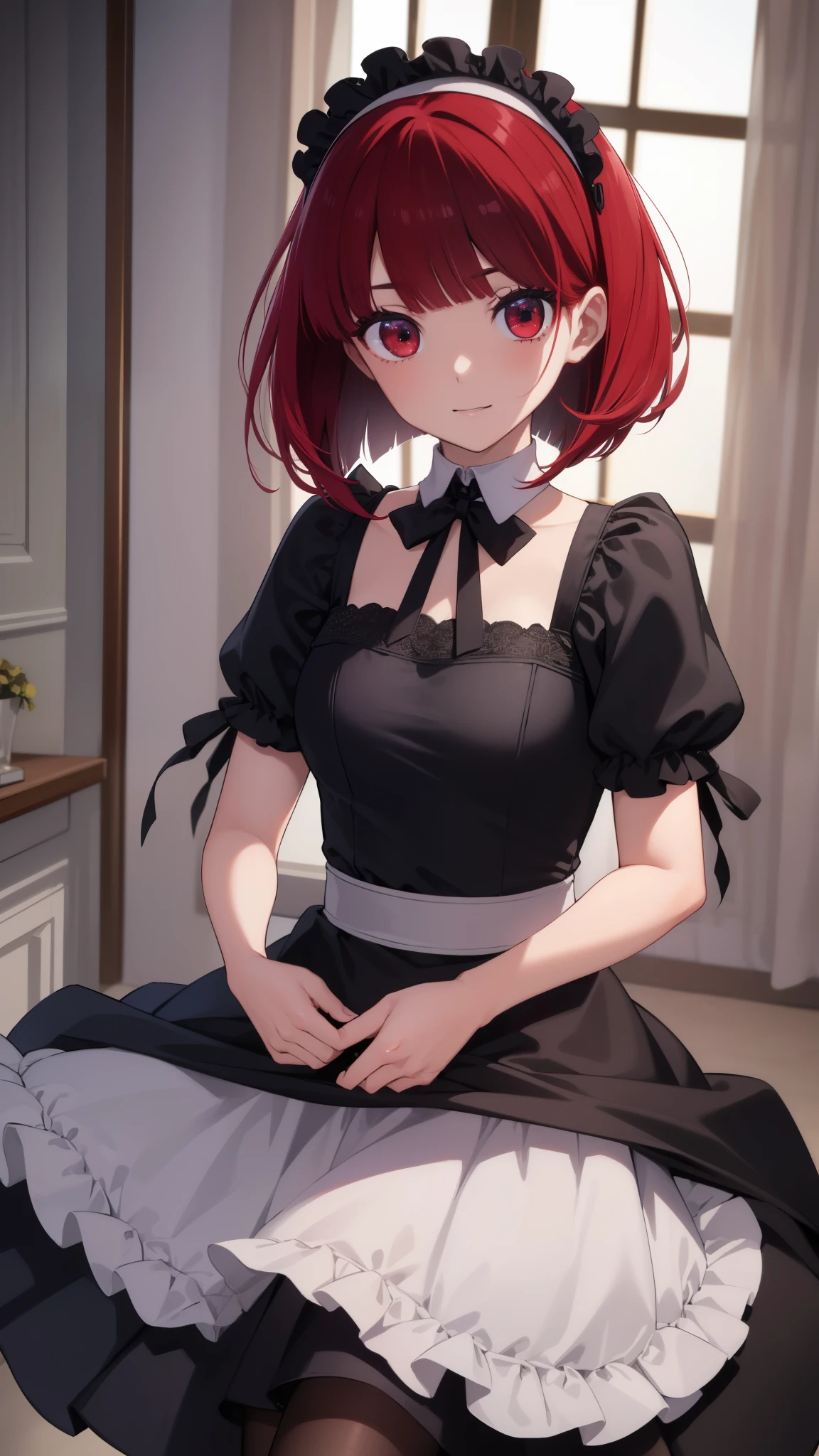 (Highest picture quality), (Master's work), (ultra-detailed), (Detailed eye description:1.2), masterpiece, best quality, 1girl,   <lora:CHAR-HarukaNanami:0.8>, HarukaNanami, short hair, red hair,   <lora:microdress_v0.2:0.8> microdress