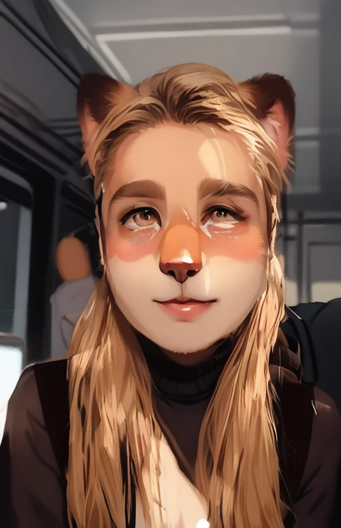 blond man with long hair sitting in front of a laptop computer, furry, anthropomorphic cat, professional picture, photo taken in 2 0 2 0, profile image, fluffy ears, taken in the early 2020s, around 1 9 years old, anna podedworna, very veryhigh quality picture