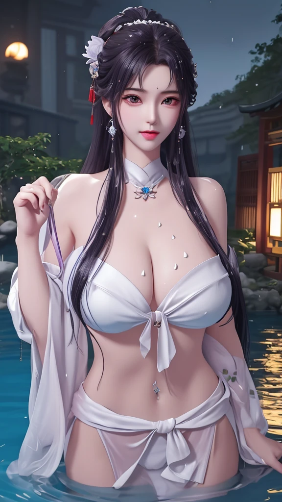 arafed asian woman in a white bikini posing in a pool, japanese goddess, beautiful alluring anime woman, seductive anime girl, a beautiful fantasy empress, trending on cgstation, full body xianxia, anime goddess, gorgeous chinese model, beautiful goddess, guweiz, ((a beautiful fantasy empress)), trending at cgstation, beautiful anime woman