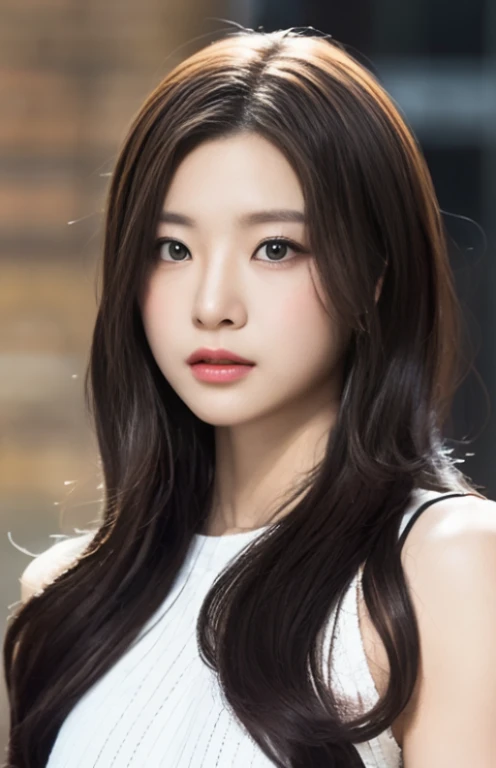 Chinese service、A woman with the same face as last time(misaki),4K、1people's women、slender、 Loose wavy styling 、Full body shot from the front、seductive and attractive,Including face and skin texture,detailed eyes、a seductive look