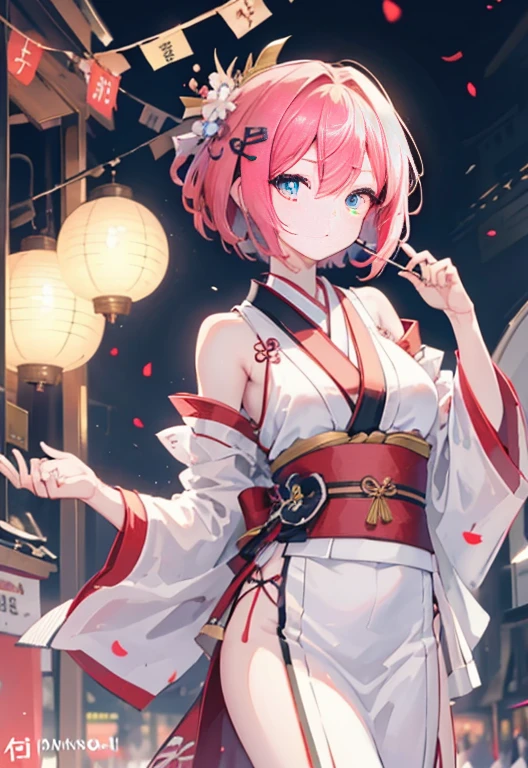 Chinon, (fascinating, attractive, attractive:1.3), beautiful, (very detailed, high quality:1.3),A short-haired girl in a yukata enjoying cotton candy at a festival，japanese festival，Summer Festival Stalls、Red lantern,(masterpiece:1.2), 最high quality, High resolution, unity 8k wallpaper, (figure:0.8), (beautiful and fine eyes:1.6), very detailed顔, perfect lighting, Very detailed CG, (perfect hands, perfect anatomy),