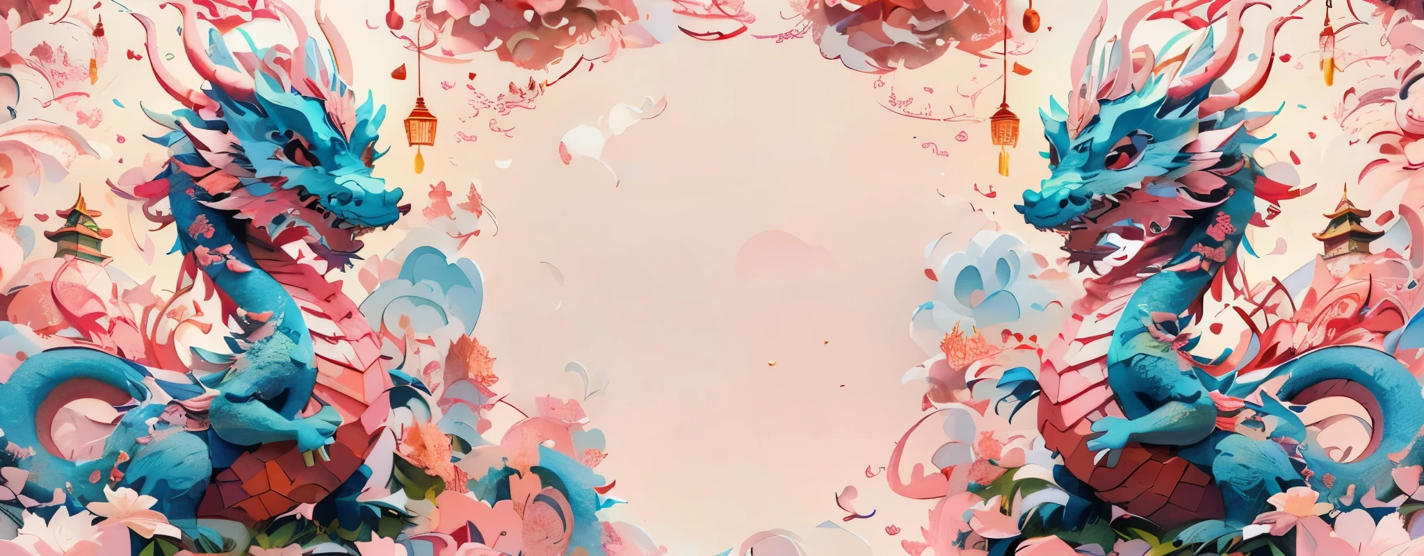 Best Quality,Masterpiece,extra high resolution, (Long:1.2),NOhumans, Cloud, red eyes, (Sound signals of lighting), open mouth, skye, fangs, eastern dragon, cloudy sky, teeth, flying in the sky, Sateen,,there is a paper cut dragon with  intricate 3 d illustration, surreal background, abstract scene design, abstract 3 d artwork, 3 d illustration, 3d illustration, decorative background, 3d matte illustration, wild ocean background, layered paper style, abstract 3d rendering, ad, surreal 3 d render, paper decoration, 3 d artistic render
