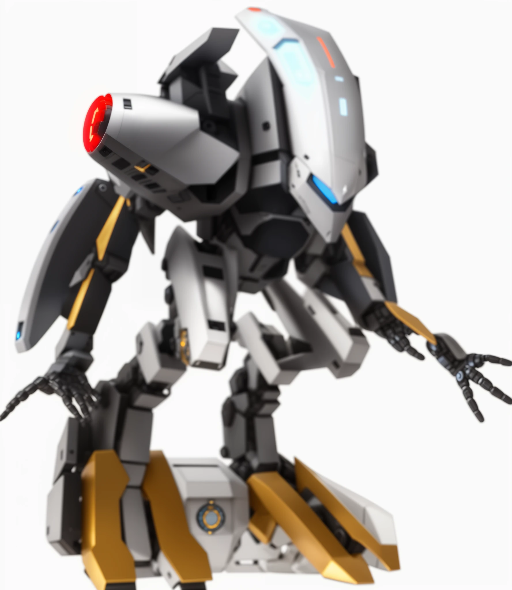 robot, mecha, blue eyes glow,