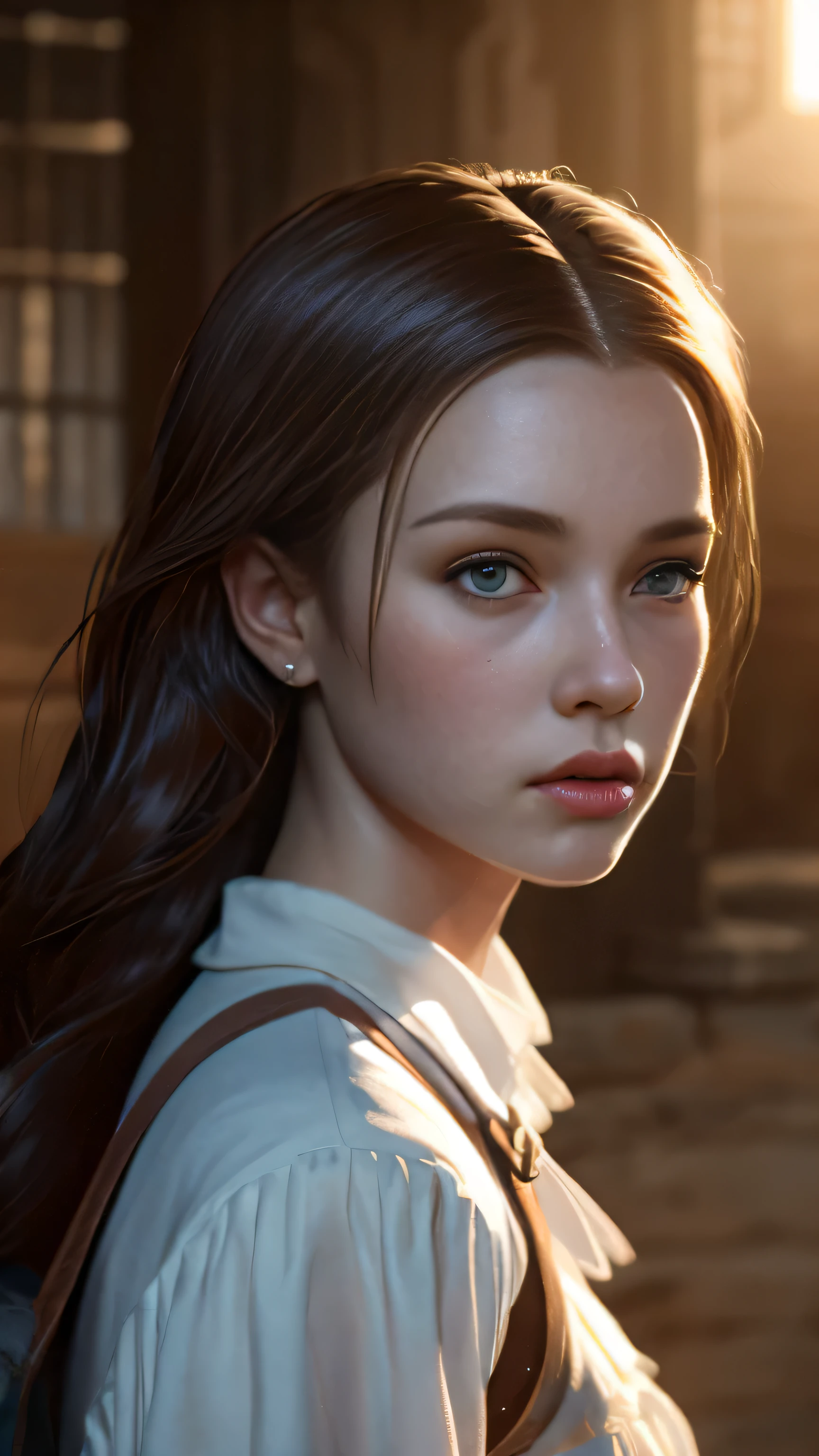 Hyper Realistic 1girl in Old West Clothing, Fantasy Art, Photorealistic, Dynamic Lighting, Artstation, Highly Detailed Face, 4K, Award Winning,