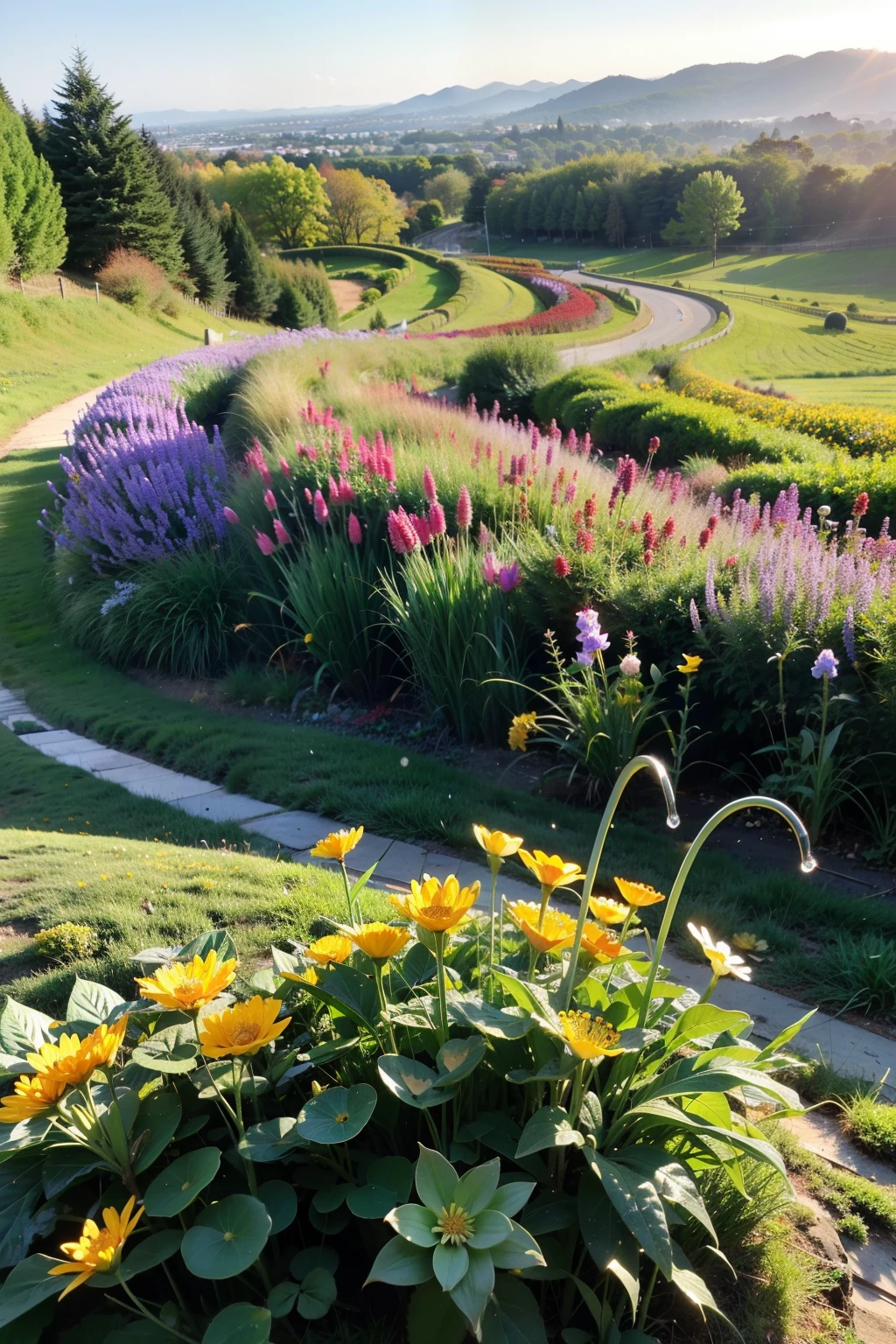 The vast and boundless grassland has experienced spring, summer, autumn and winter。The dewdrops on the grass blades are like gems set on emeralds，Glowing with colorful brilliance。Red、White、yellow、blue、purple，Various wild flowers，Make the green grassland more beautiful than the garden。