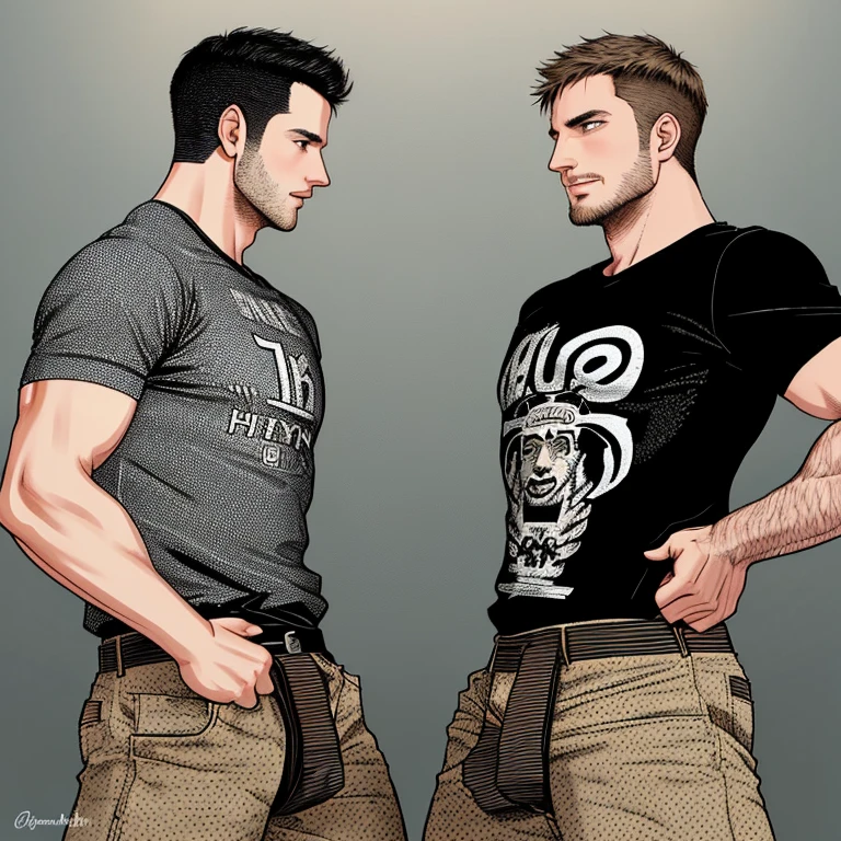 Two men jerk each other off
