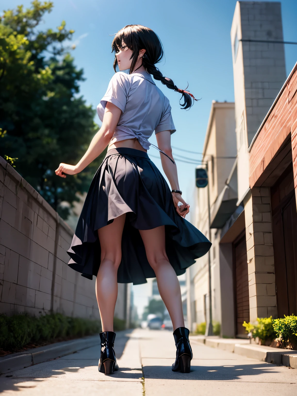 Fubuki ,onepunchman, skirts, long hair, big , hot look 