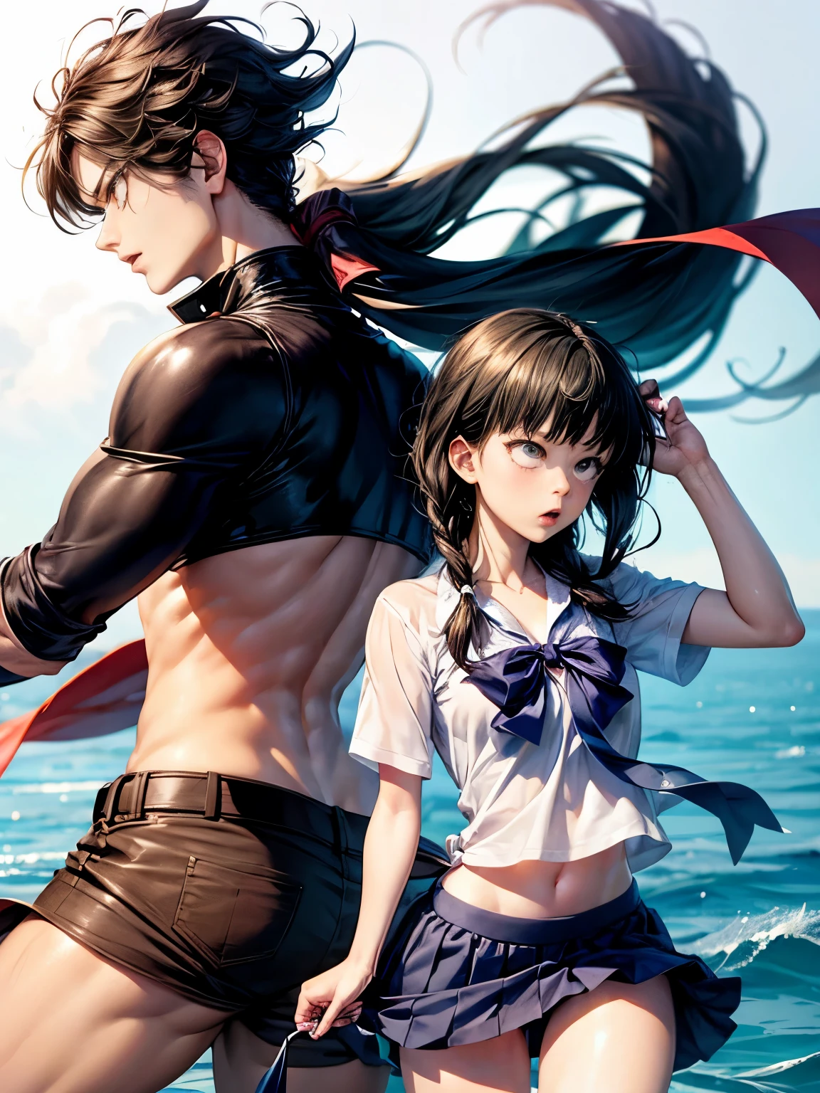 Fubuki ,onepunchman, skirts, long hair, big , hot look