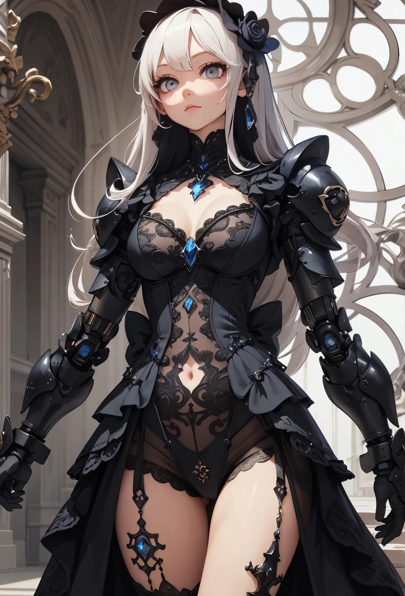 ((Highly accurate drawing in every detail)Extremely precise depiction)[High resolution],(detailed illustrations,とてもfineで緻密な描画,Delicate drawn lines with tempo,Realistic texture expression),[color traced main line],[Ruins of a super-ancient civilization],[ANIME] (MACHINEAlice Beauty ) straight long hair [AUTOMATON],([Black Rose] black dress) (Cyber Alien Armor [Through the material]) [caltrop] Lock [Titanium alloy] [[Through the material]],Cybernetic Gothic Lolita [clear lenticular iris],(intricate and beautiful decoration [Dense detail]),(Fine and beautiful skin expression [transparency]),[完璧な目のdetailed (Beautifully detailed iris)(Eyes like deep jewels)],(eyes light[Pinpoint lighting for the eyes]),[long and beautiful eyelashes],[precisely drawn hair [美しく艷やかな髪のdetailed]],(完璧な手のdetailed [Beautiful fingers with no damage [beautiful nails]]),(perfect anatomy(perfectly balanced proportions))[[full body portrait]],[[Design built to the highest level]][ideal color coordination(Accurate simulation of light and material interactions)],([Precision Detail](detailed,高fine)),[Visual art that tells a story],((highest quality)fine[[High density drawing]])[FHD].