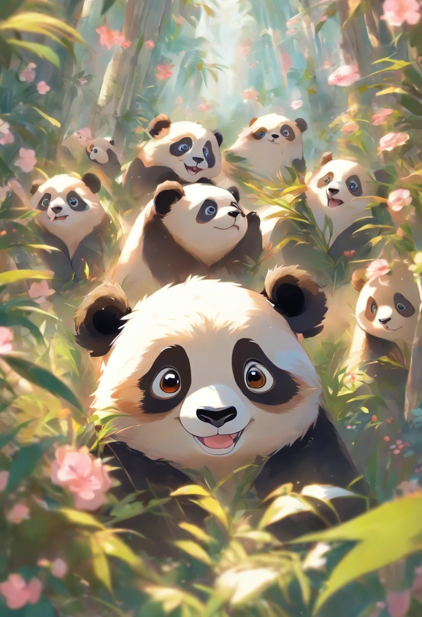 A cute panda,Have big eyes,blush,The Sloth,greet,Rich in details, White background